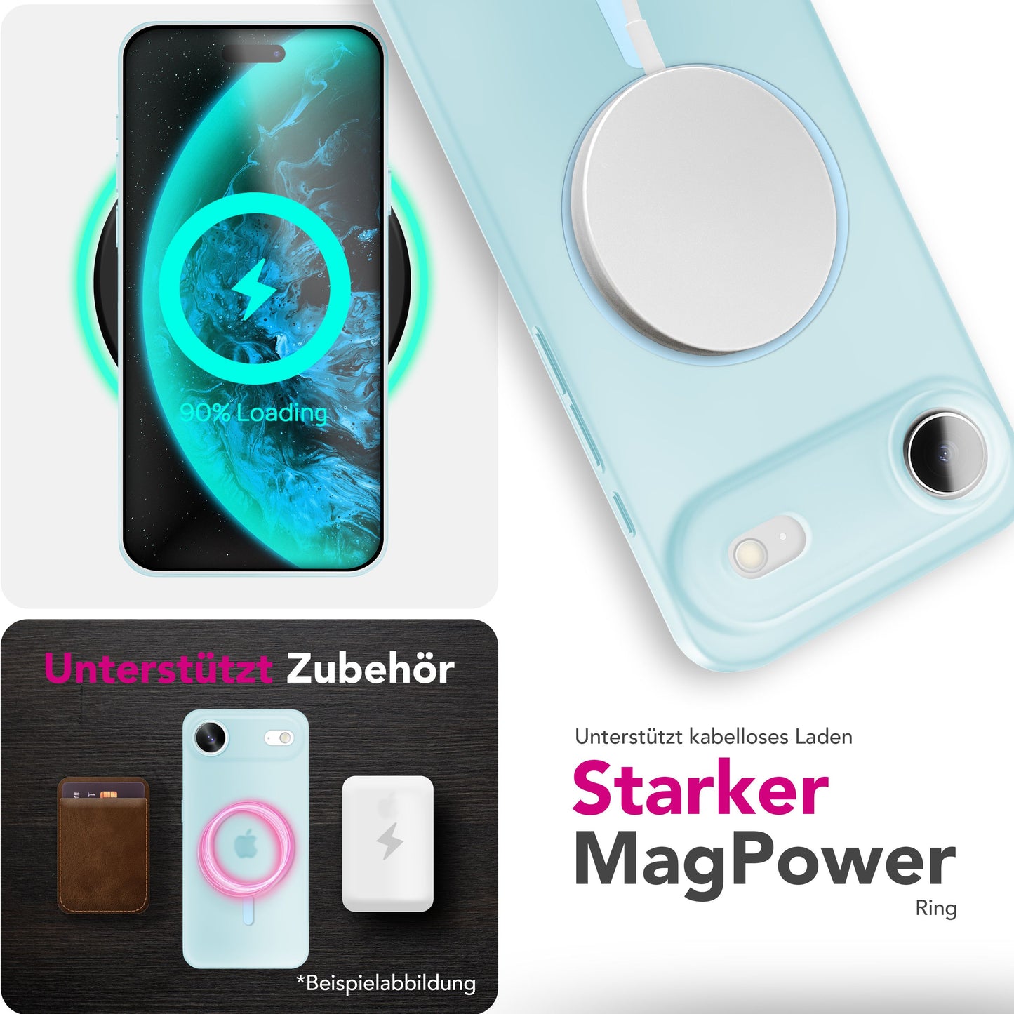 NALIA MagSafe Thinix hulstur fyrir Apple iPhone 17 Air (mjög þunnt með MagPower) - 0,3 mm ultra-þunnt hart hulstur, matt og gegnsætt, með blettavörn.