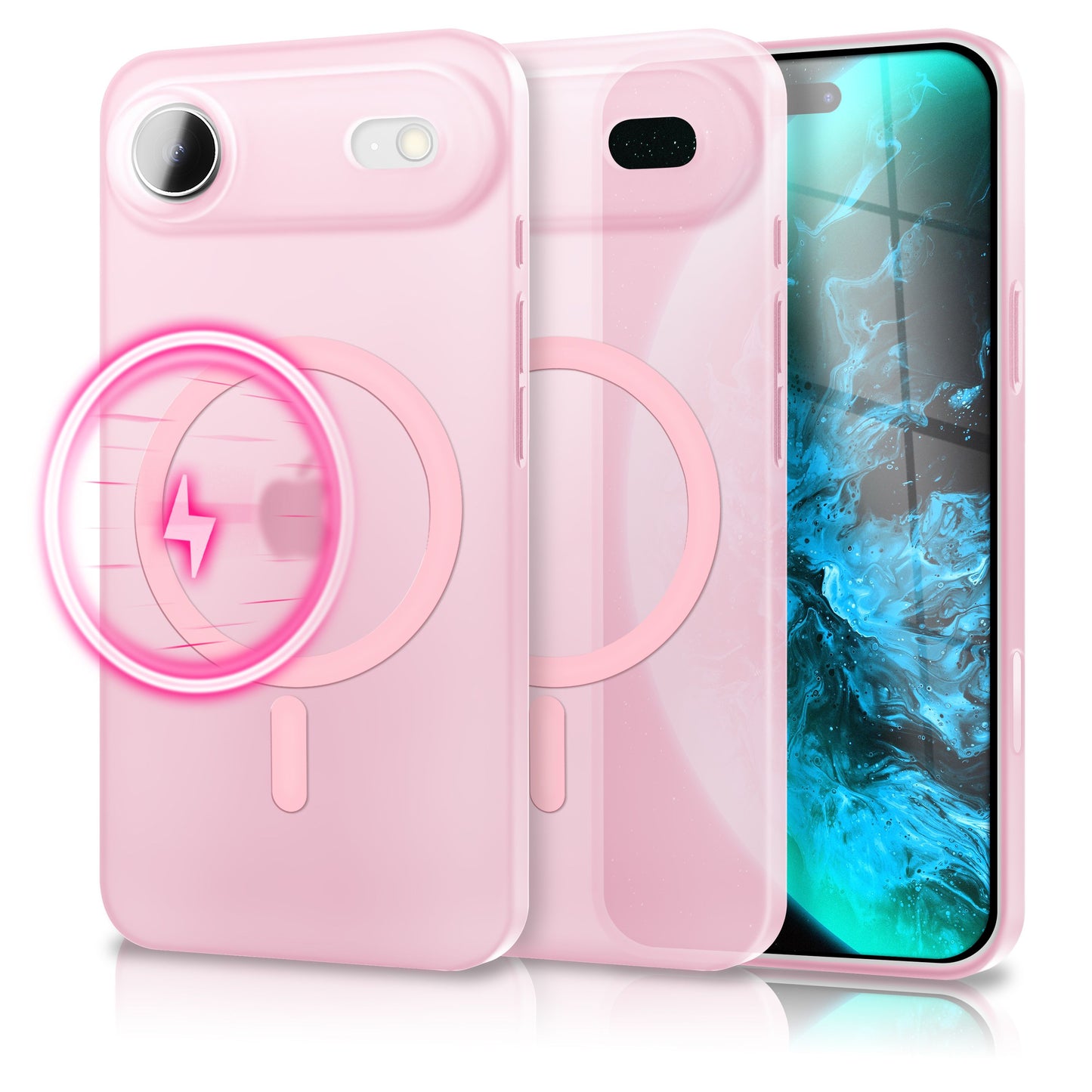 NALIA MagSafe Thinix hulstur fyrir Apple iPhone 17 Air (mjög þunnt með MagPower) - 0,3 mm ultra-þunnt hart hulstur, matt og gegnsætt, með blettavörn.