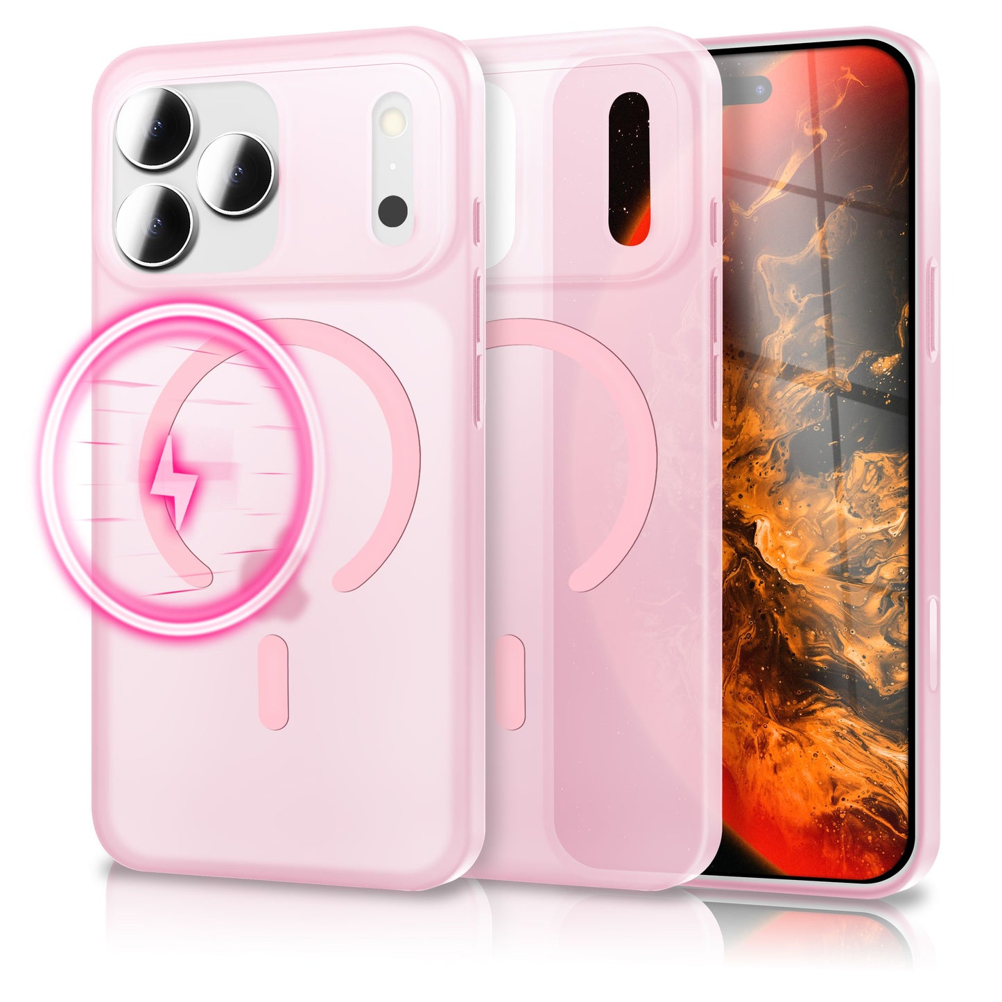 NALIA MagSafe Thinix hulstur fyrir Apple iPhone 17 Pro (mjög þunnt með MagPower) - 0,3 mm ofurþunnt hart hulstur, matt frostað útlit, fingrafaravarnt, gripgott og létt