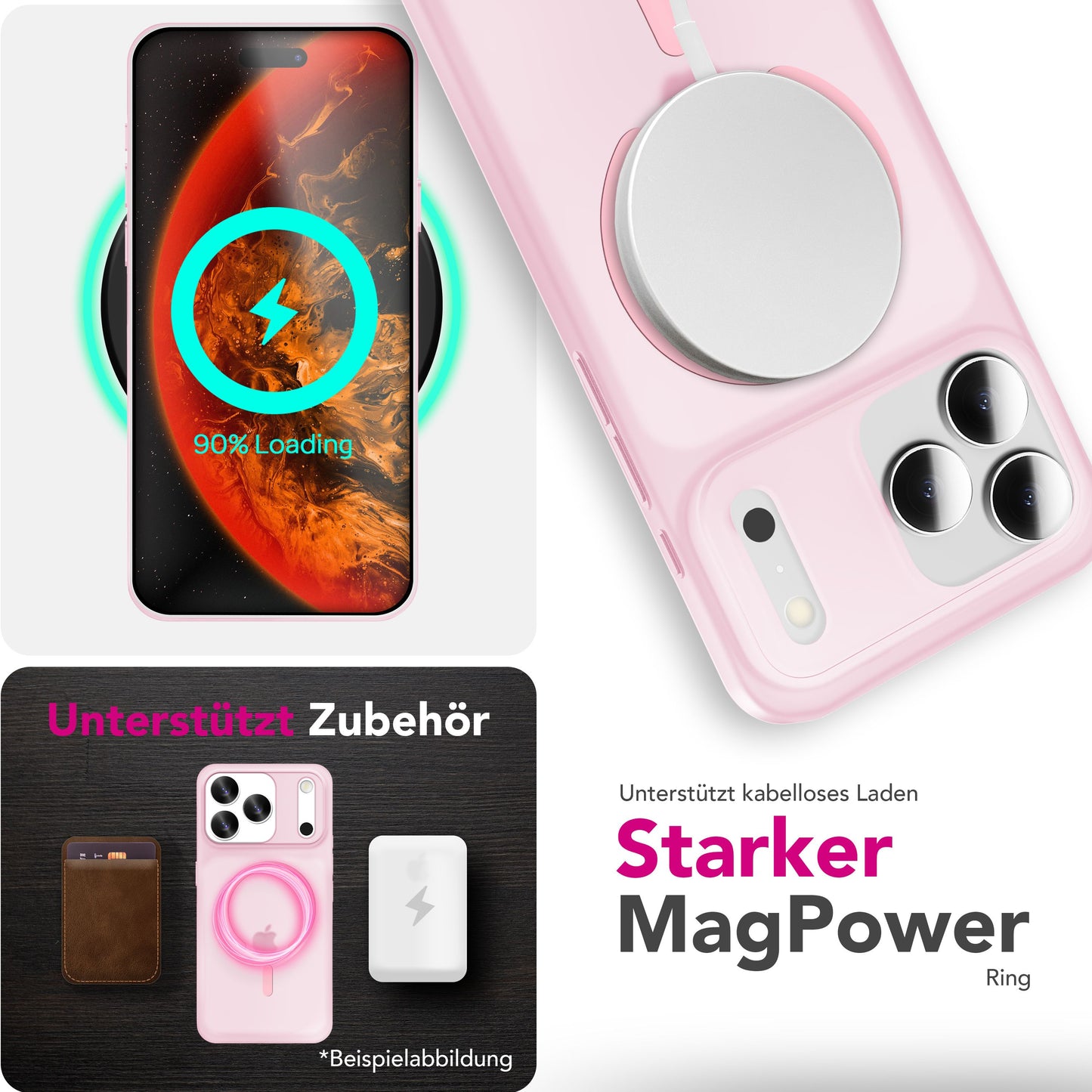 NALIA MagSafe Thinix hulstur fyrir Apple iPhone 17 Pro (mjög þunnt með MagPower) - 0,3 mm ofurþunnt hart hulstur, matt frostað útlit, fingrafaravarnt, gripgott og létt