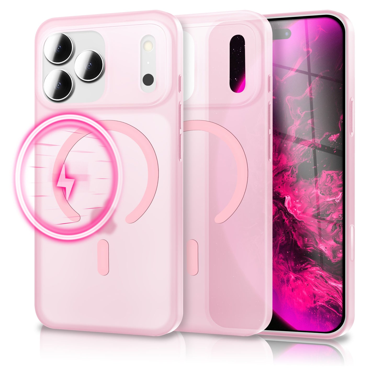 NALIA MagSafe Thinix hulstur fyrir Apple iPhone 17 Pro Max (mjög þunnt með MagPower) - 0,3 mm úrþunnt harðspjald, matt útlit, gegnsætt, fingrafaravarið