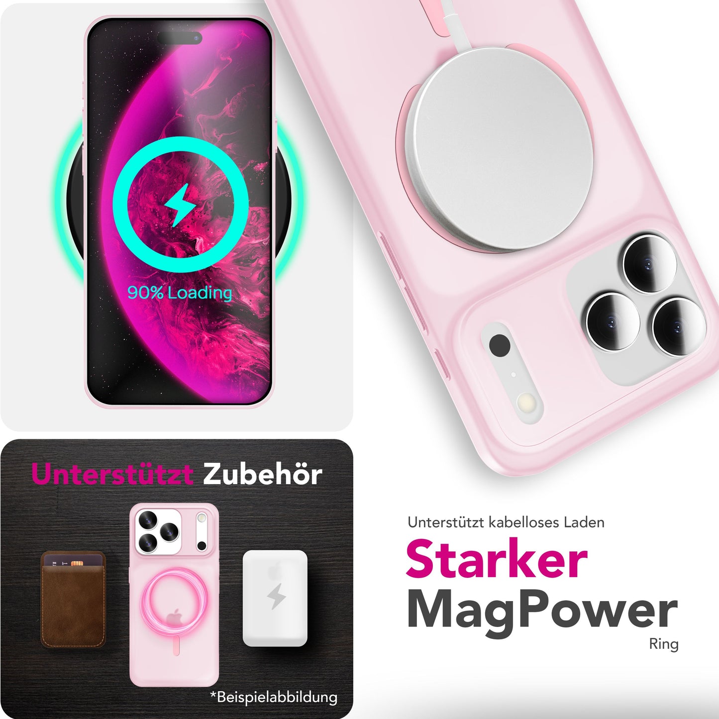 NALIA MagSafe Thinix hulstur fyrir Apple iPhone 17 Pro Max (mjög þunnt með MagPower) - 0,3 mm úrþunnt harðspjald, matt útlit, gegnsætt, fingrafaravarið