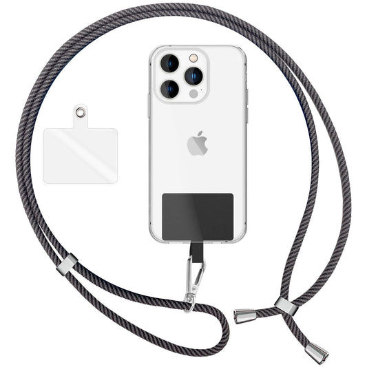 Universal Handykette zum Umhängen mit Pad & Karabiner-Haken für Smartphone Hülle
