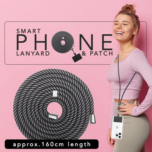 Universal Handykette zum Umhängen mit Pad & Karabiner-Haken für Smartphone Hülle