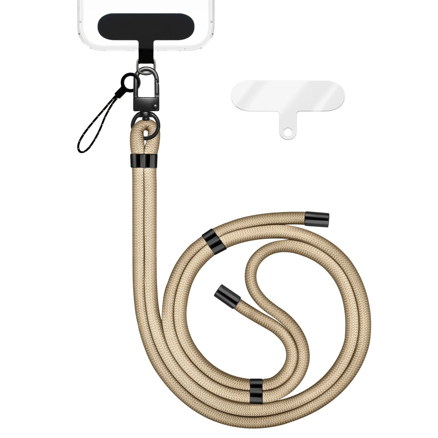 NALIA HoldMe alhliða símahálsmen fyrir snjallsíma og símahulstur, stillanleg og aftakanleg nylonreipi, axlaról, símaól, snúra með karabínuknúru og 2 merkimiðar