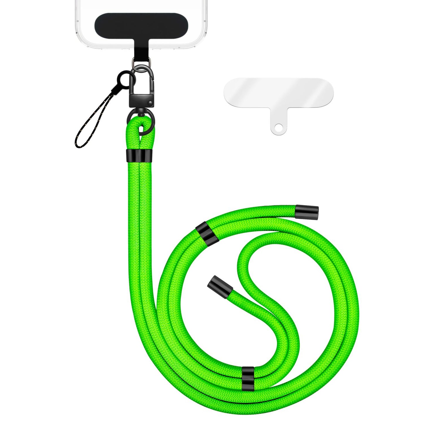 NALIA HoldMe alhliða símahálsmen fyrir snjallsíma og símahulstur, stillanleg og aftakanleg nylonreipi, axlaról, símaól, snúra með karabínuknúru og 2 merkimiðar