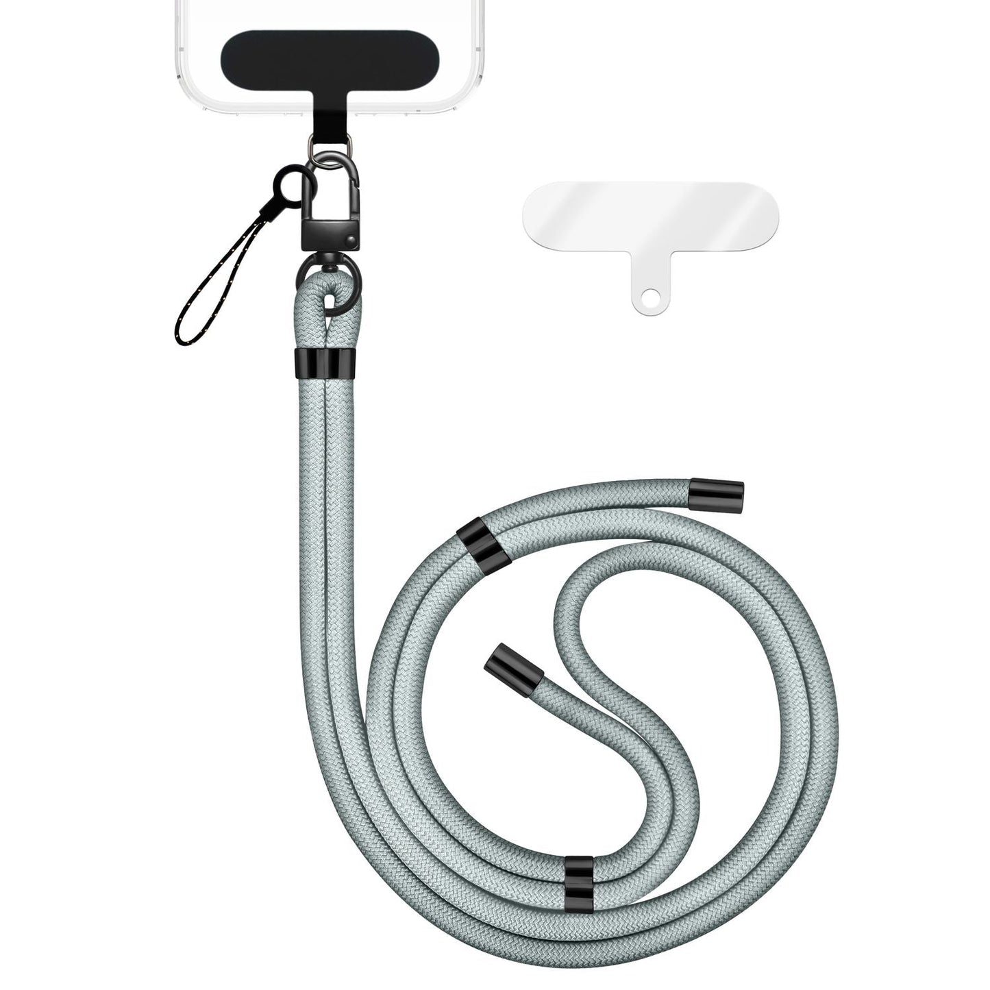 NALIA HoldMe alhliða símahálsmen fyrir snjallsíma og símahulstur, stillanleg og aftakanleg nylonreipi, axlaról, símaól, snúra með karabínuknúru og 2 merkimiðar