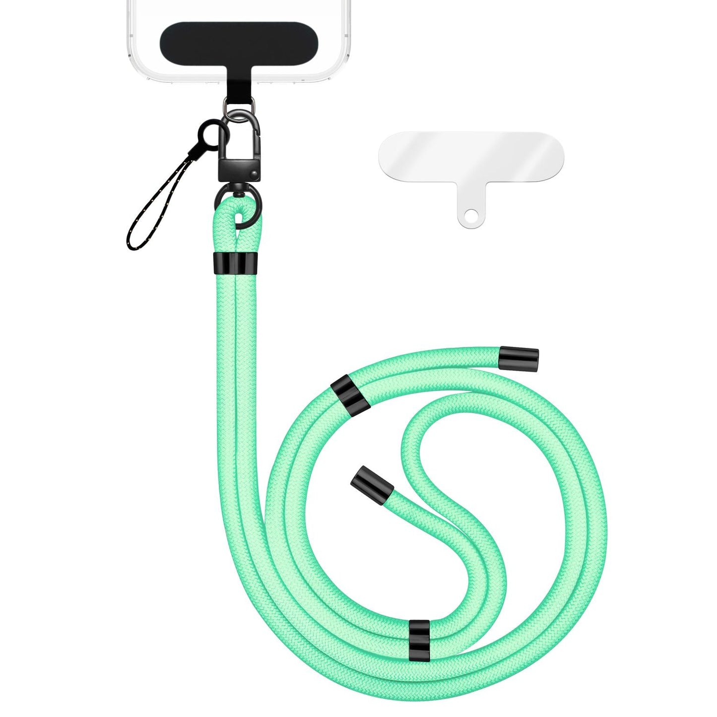 NALIA HoldMe alhliða símahálsmen fyrir snjallsíma og símahulstur, stillanleg og aftakanleg nylonreipi, axlaról, símaól, snúra með karabínuknúru og 2 merkimiðar