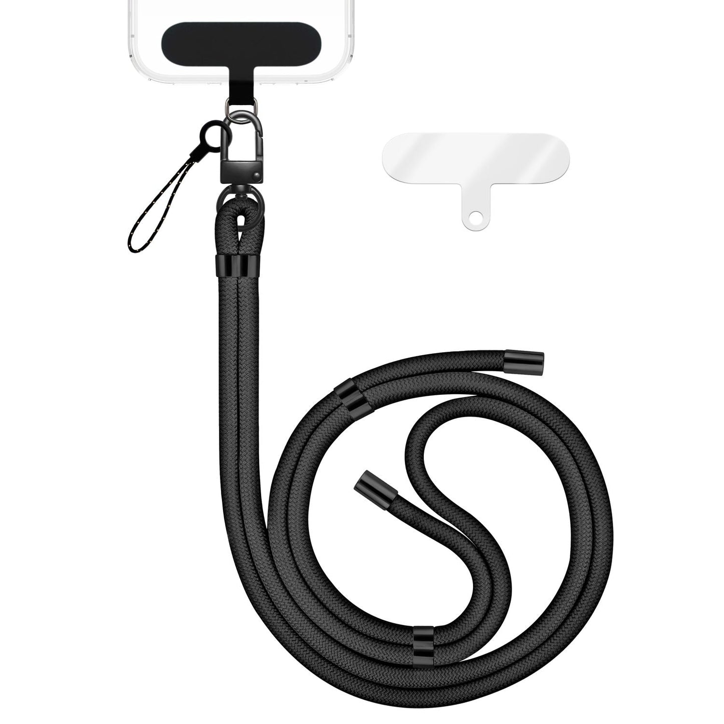 NALIA HoldMe alhliða símahálsmen fyrir snjallsíma og símahulstur, stillanleg og aftakanleg nylonreipi, axlaról, símaól, snúra með karabínuknúru og 2 merkimiðar