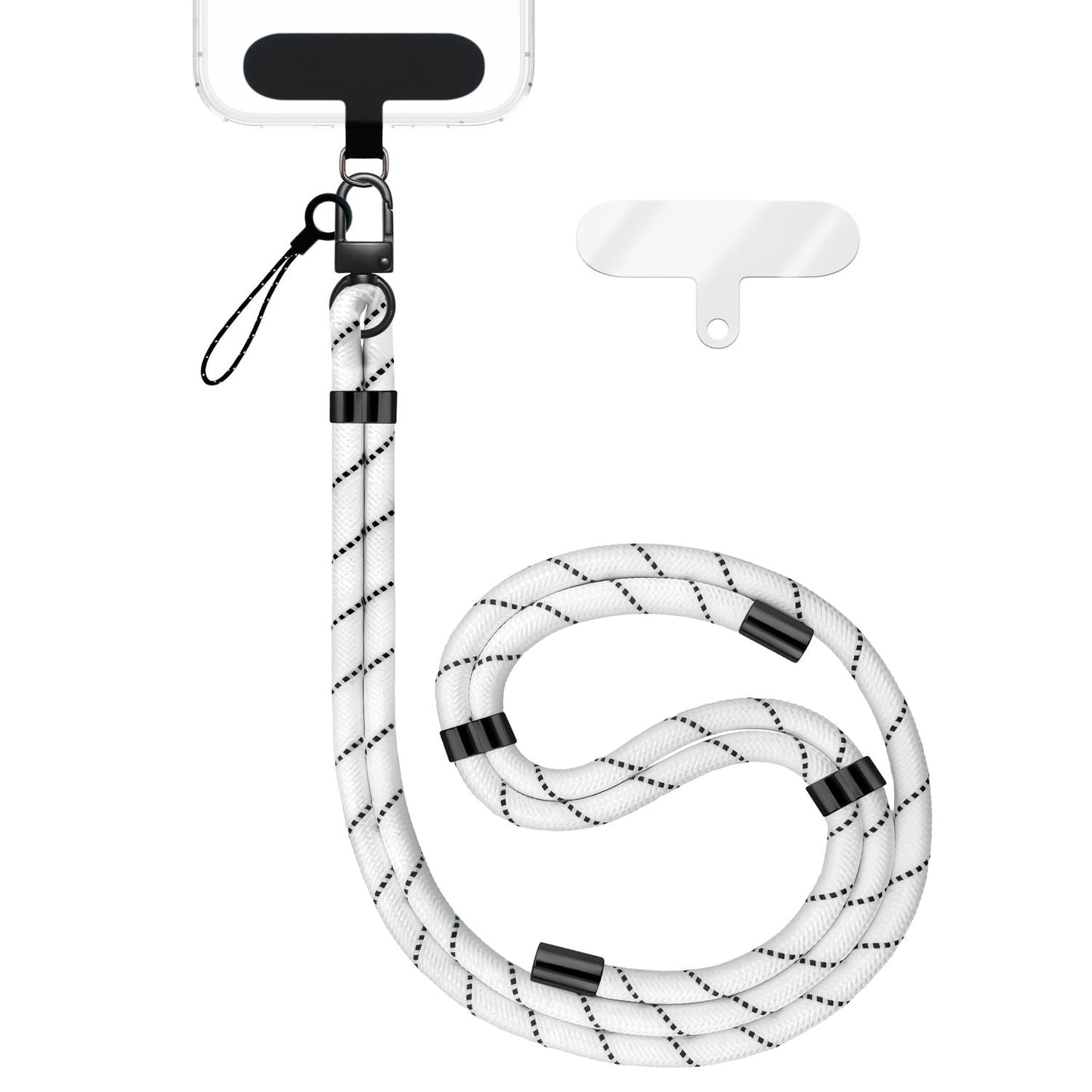 NALIA HoldMe alhliða símahálsmen fyrir snjallsíma og símahulstur, stillanleg og aftakanleg nylonreipi, axlaról, símaól, snúra með karabínuknúru og 2 merkimiðar