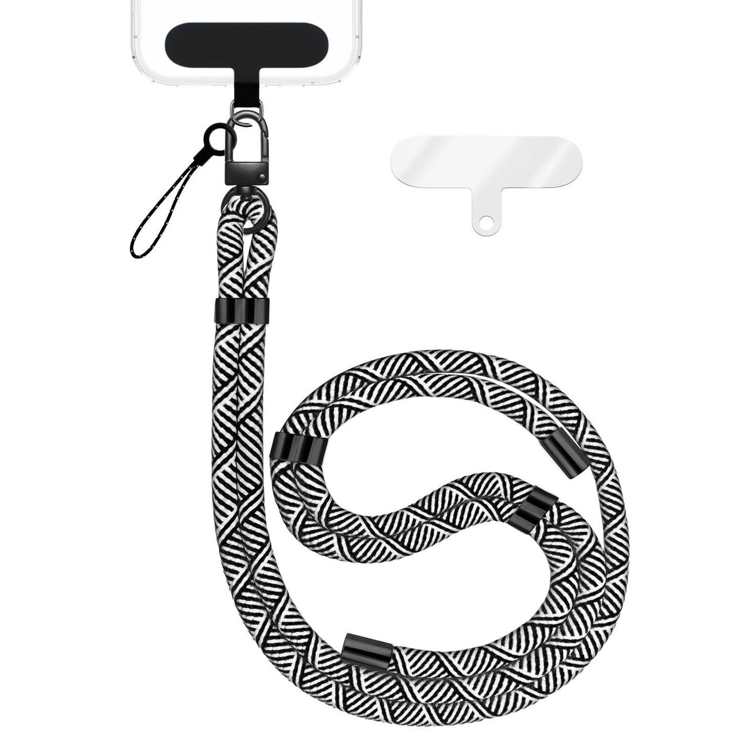 NALIA HoldMe alhliða símahálsmen fyrir snjallsíma og símahulstur, stillanleg og aftakanleg nylonreipi, axlaról, símaól, snúra með karabínuknúru og 2 merkimiðar