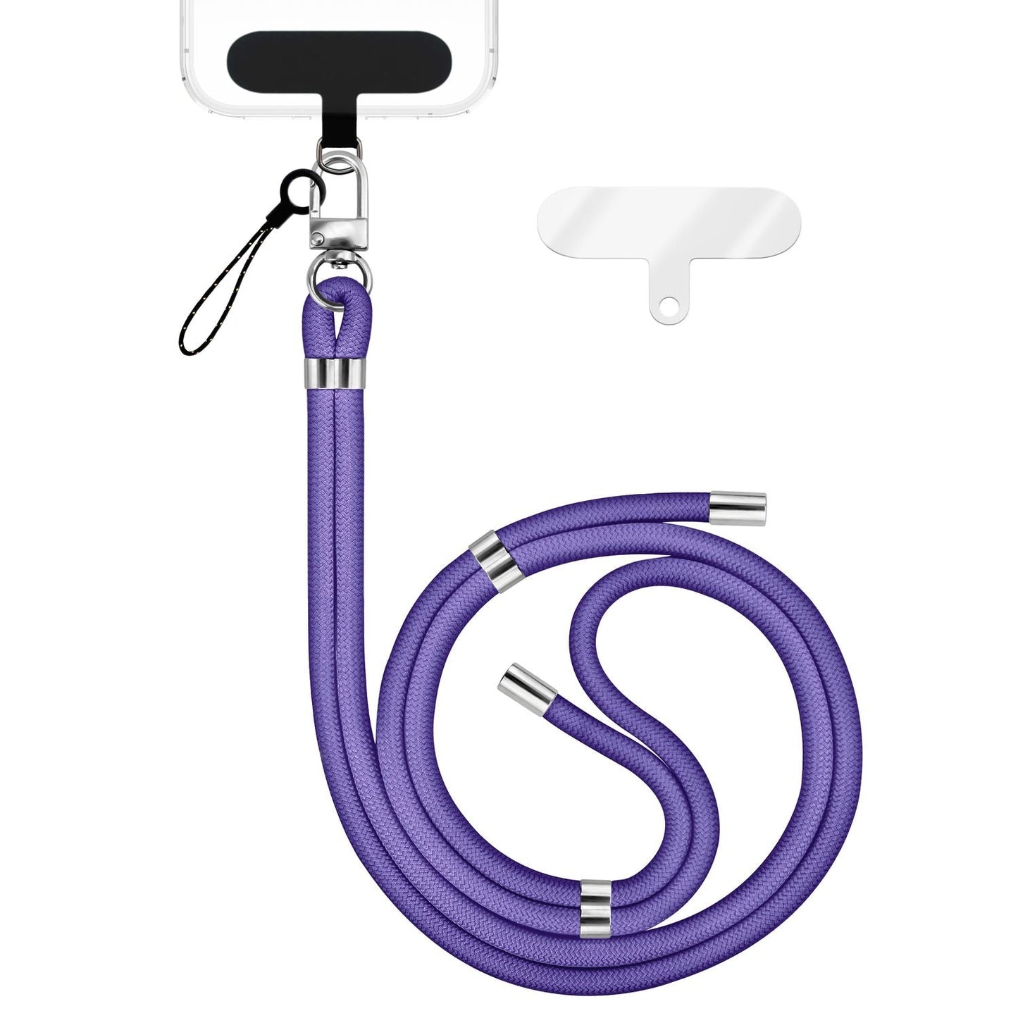 NALIA HoldMe alhliða símahálsmen fyrir snjallsíma og símahulstur, stillanleg og aftakanleg nylonreipi, axlaról, símaól, snúra með karabínuknúru og 2 merkimiðar