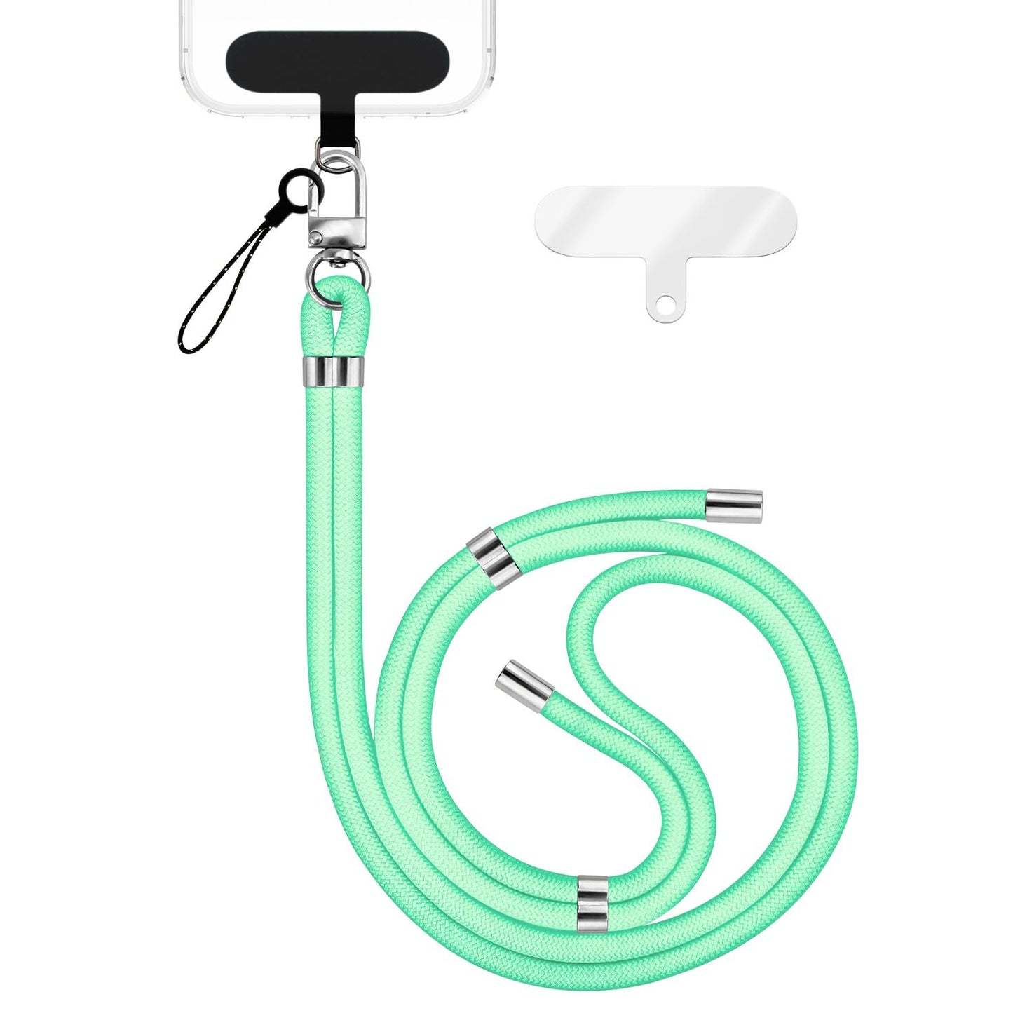 NALIA HoldMe alhliða símahálsmen fyrir snjallsíma og símahulstur, stillanleg og aftakanleg nylonreipi, axlaról, símaól, snúra með karabínuknúru og 2 merkimiðar