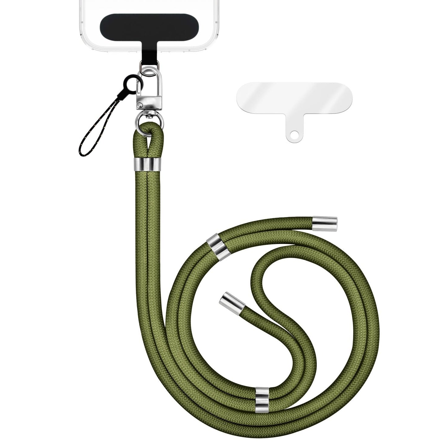 NALIA HoldMe alhliða símahálsmen fyrir snjallsíma og símahulstur, stillanleg og aftakanleg nylonreipi, axlaról, símaól, snúra með karabínuknúru og 2 merkimiðar