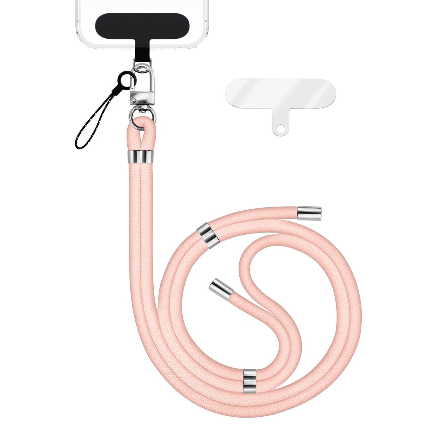 NALIA HoldMe alhliða símahálsmen fyrir snjallsíma og símahulstur, stillanleg og aftakanleg nylonreipi, axlaról, símaól, snúra með karabínuknúru og 2 merkimiðar