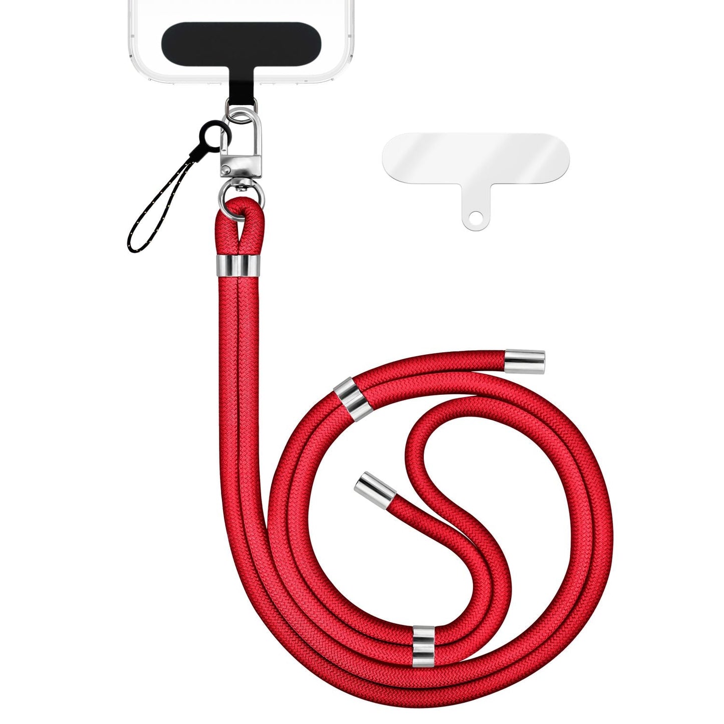 NALIA HoldMe alhliða símahálsmen fyrir snjallsíma og símahulstur, stillanleg og aftakanleg nylonreipi, axlaról, símaól, snúra með karabínuknúru og 2 merkimiðar