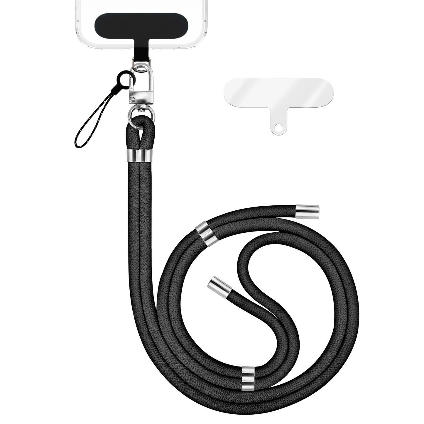NALIA HoldMe alhliða símahálsmen fyrir snjallsíma og símahulstur, stillanleg og aftakanleg nylonreipi, axlaról, símaól, snúra með karabínuknúru og 2 merkimiðar