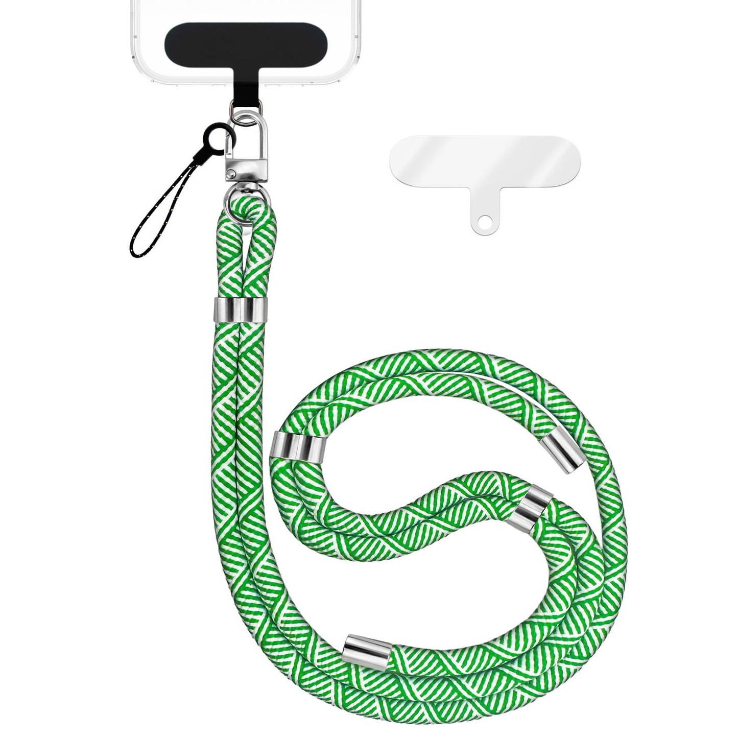 NALIA HoldMe alhliða símahálsmen fyrir snjallsíma og símahulstur, stillanleg og aftakanleg nylonreipi, axlaról, símaól, snúra með karabínuknúru og 2 merkimiðar