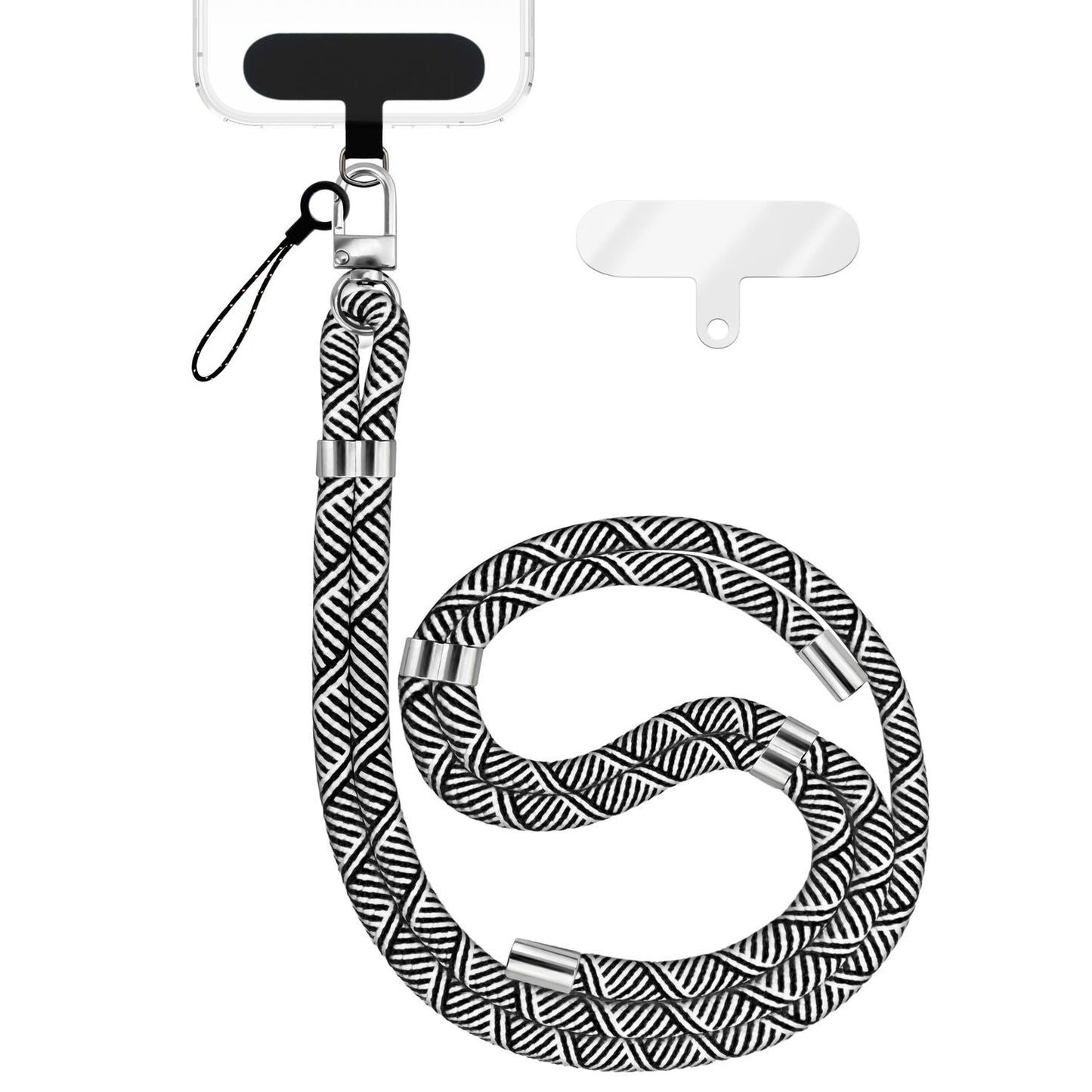 NALIA HoldMe alhliða símahálsmen fyrir snjallsíma og símahulstur, stillanleg og aftakanleg nylonreipi, axlaról, símaól, snúra með karabínuknúru og 2 merkimiðar