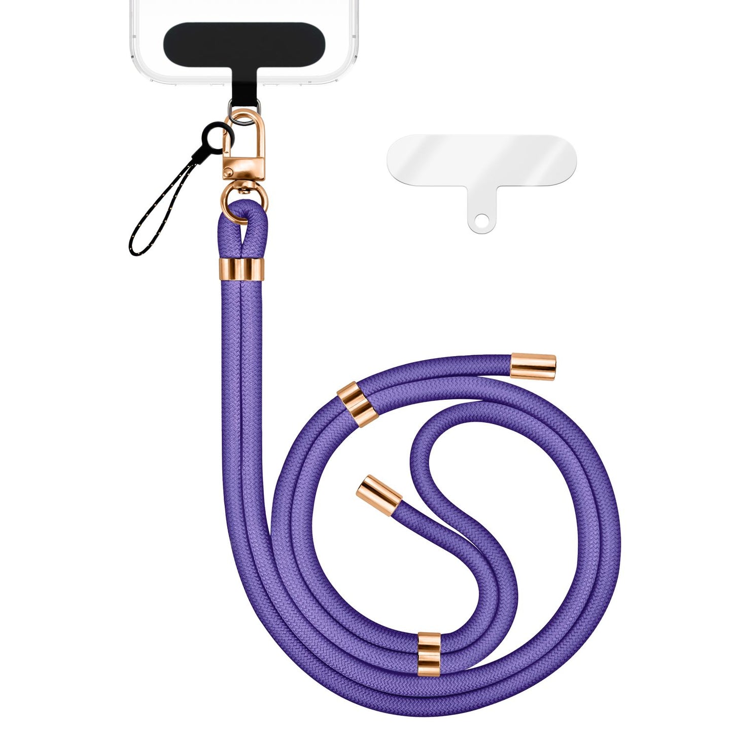 NALIA HoldMe alhliða símahálsmen fyrir snjallsíma og símahulstur, stillanleg og aftakanleg nylonreipi, axlaról, símaól, snúra með karabínuknúru og 2 merkimiðar