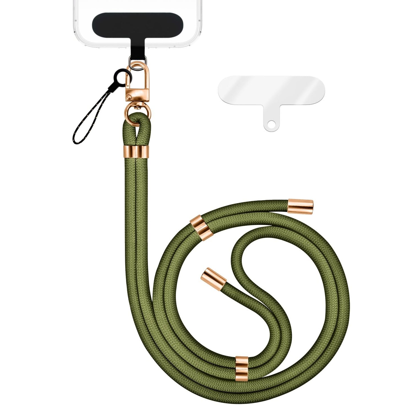 NALIA HoldMe alhliða símahálsmen fyrir snjallsíma og símahulstur, stillanleg og aftakanleg nylonreipi, axlaról, símaól, snúra með karabínuknúru og 2 merkimiðar