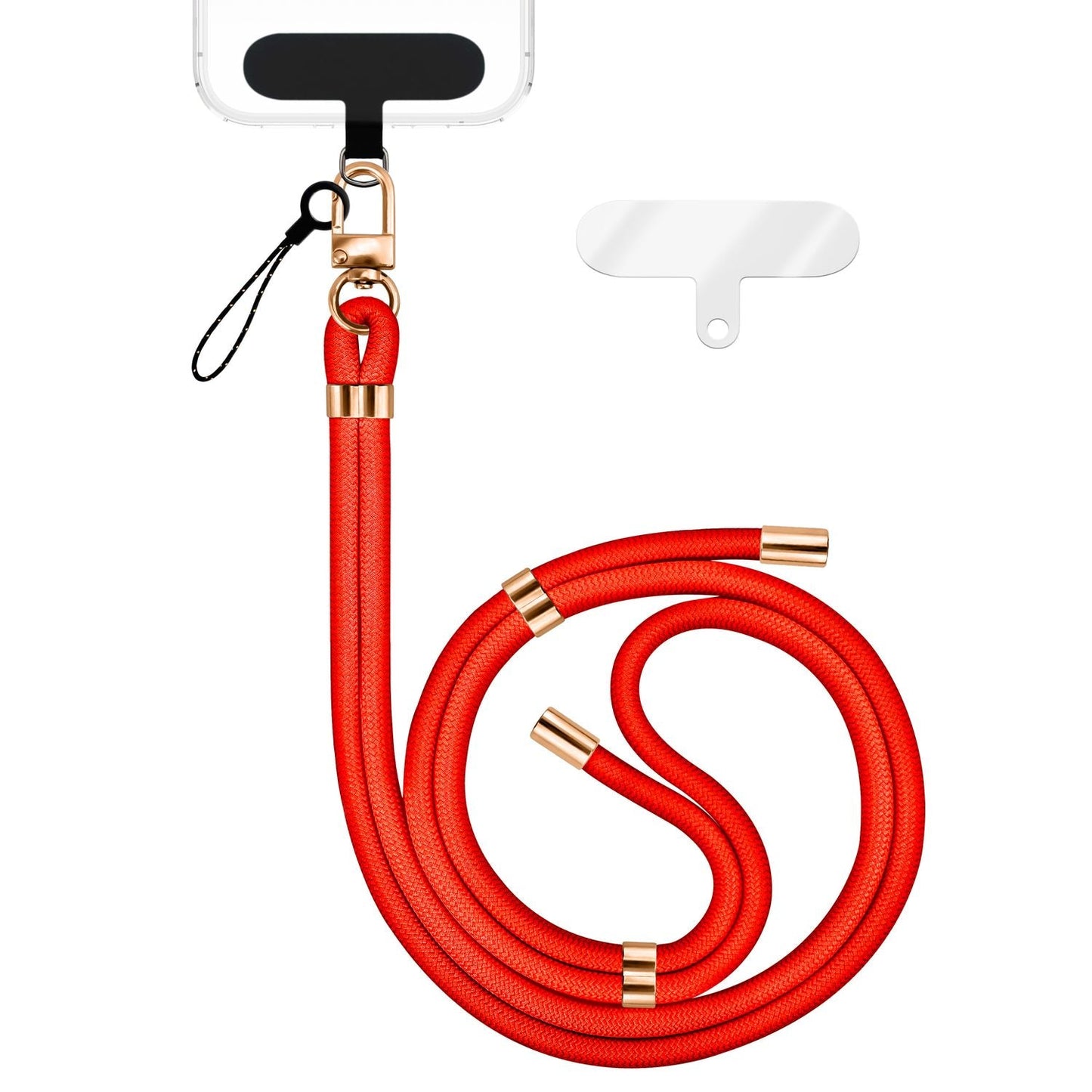 NALIA HoldMe alhliða símahálsmen fyrir snjallsíma og símahulstur, stillanleg og aftakanleg nylonreipi, axlaról, símaól, snúra með karabínuknúru og 2 merkimiðar