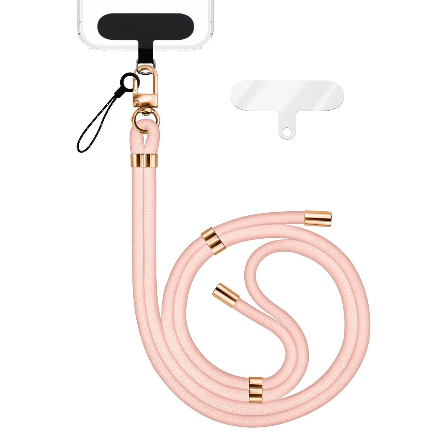 NALIA HoldMe alhliða símahálsmen fyrir snjallsíma og símahulstur, stillanleg og aftakanleg nylonreipi, axlaról, símaól, snúra með karabínuknúru og 2 merkimiðar