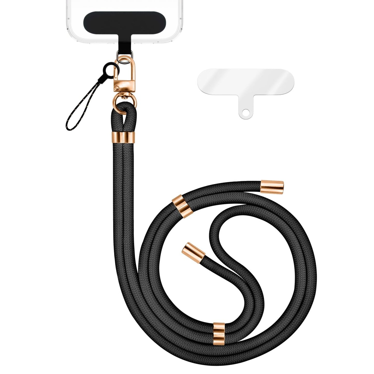 NALIA HoldMe alhliða símahálsmen fyrir snjallsíma og símahulstur, stillanleg og aftakanleg nylonreipi, axlaról, símaól, snúra með karabínuknúru og 2 merkimiðar