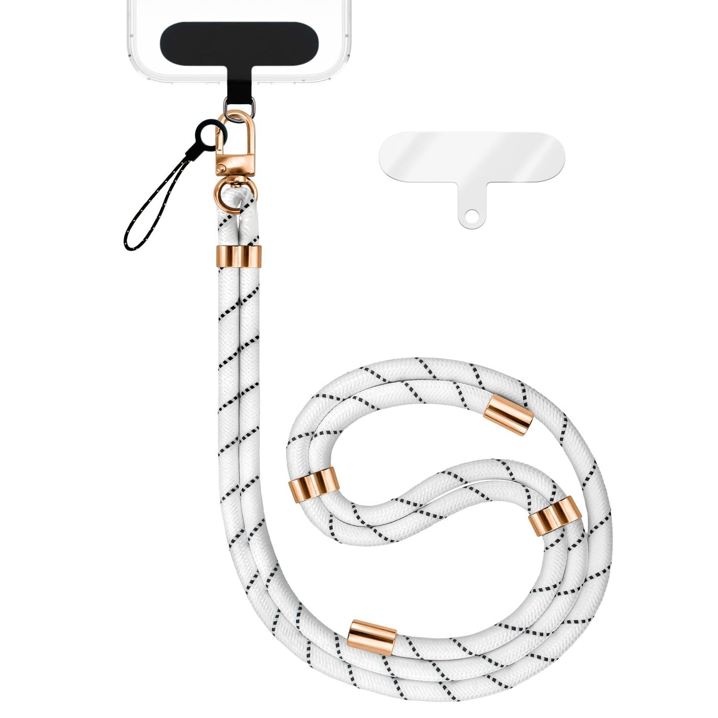 NALIA HoldMe alhliða símahálsmen fyrir snjallsíma og símahulstur, stillanleg og aftakanleg nylonreipi, axlaról, símaól, snúra með karabínuknúru og 2 merkimiðar