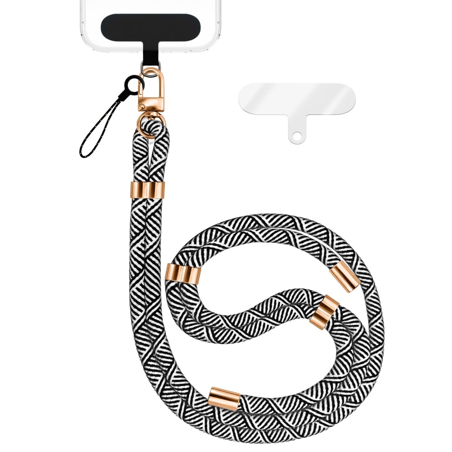 NALIA HoldMe alhliða símahálsmen fyrir snjallsíma og símahulstur, stillanleg og aftakanleg nylonreipi, axlaról, símaól, snúra með karabínuknúru og 2 merkimiðar