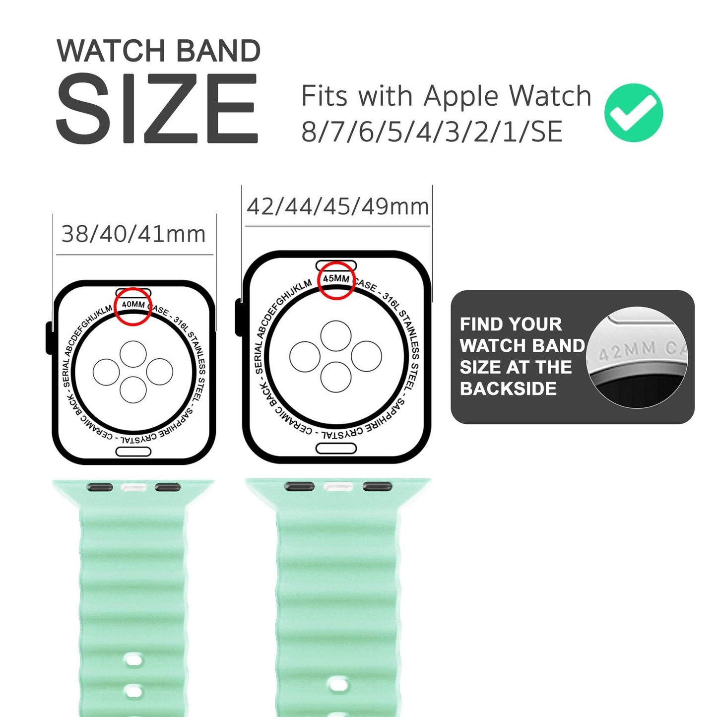 Ocean-ól fyrir Apple Watch SE/8/7/6/5/4/3/2/1, 38mm 40mm 41mm