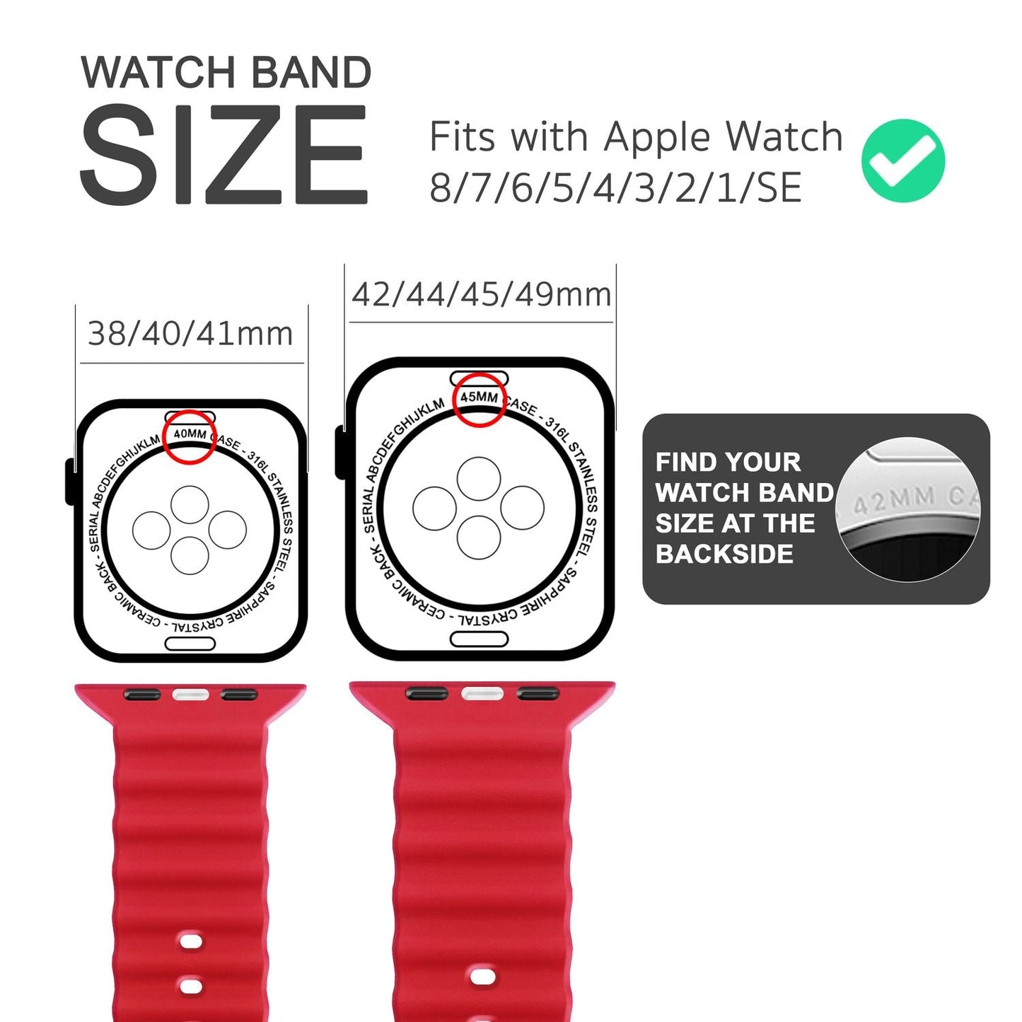 Ocean-ól fyrir Apple Watch SE/8/7/6/5/4/3/2/1, 38mm 40mm 41mm
