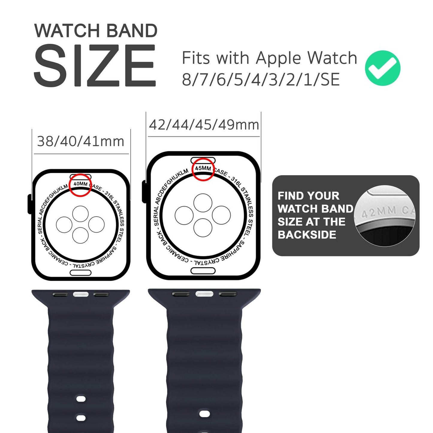 Ocean Band for Apple Watch Ultra/SE/8/7/6/5/4/3/2/1, 42 44 45 49mm