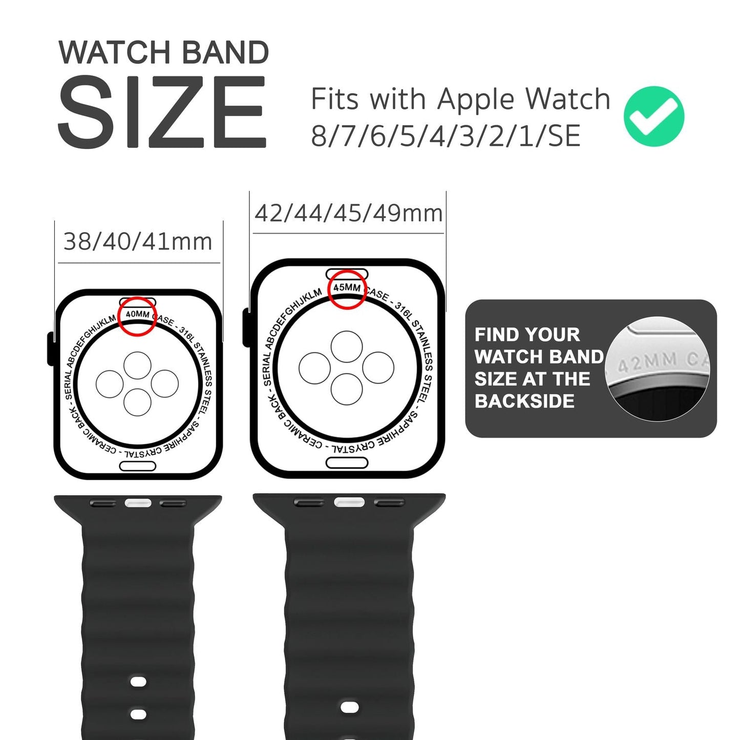 Ocean Band for Apple Watch Ultra/SE/8/7/6/5/4/3/2/1, 42 44 45 49mm