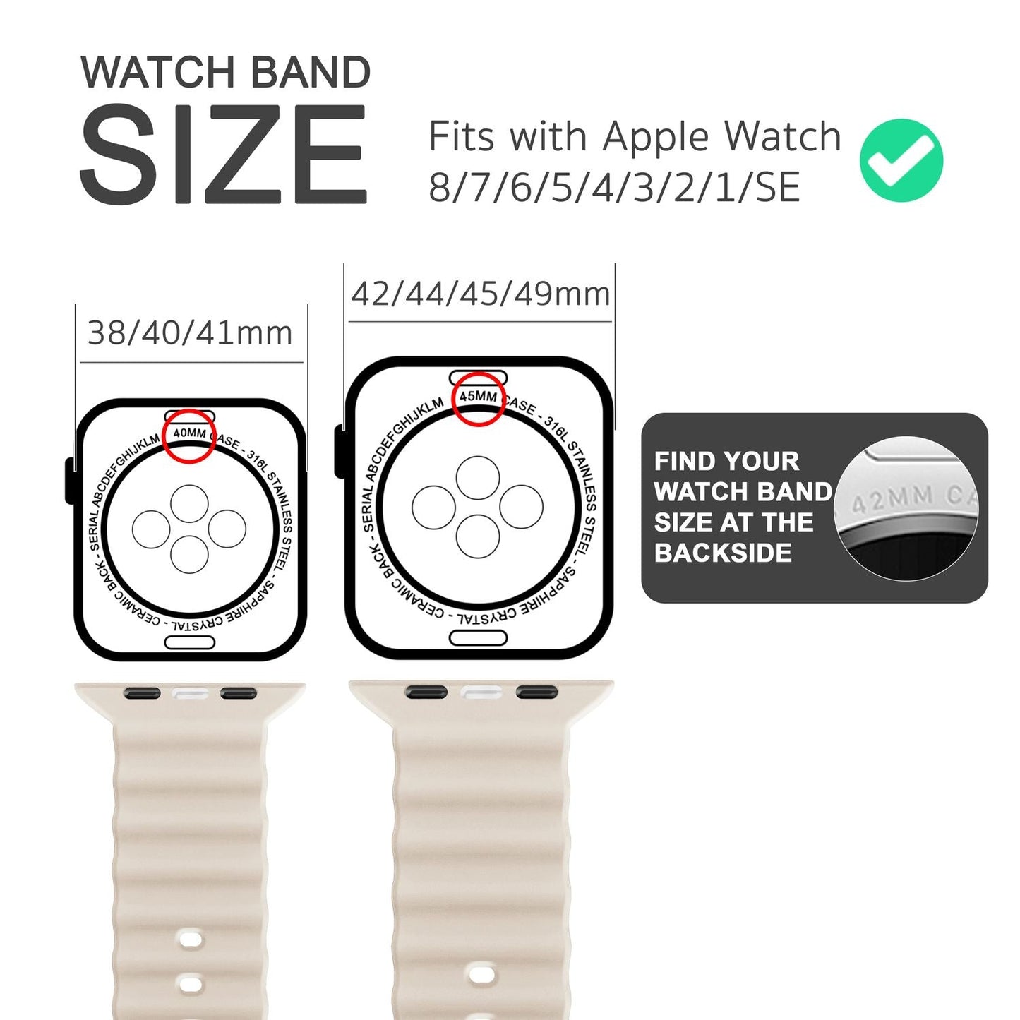 Ocean Band for Apple Watch Ultra/SE/8/7/6/5/4/3/2/1, 42 44 45 49mm
