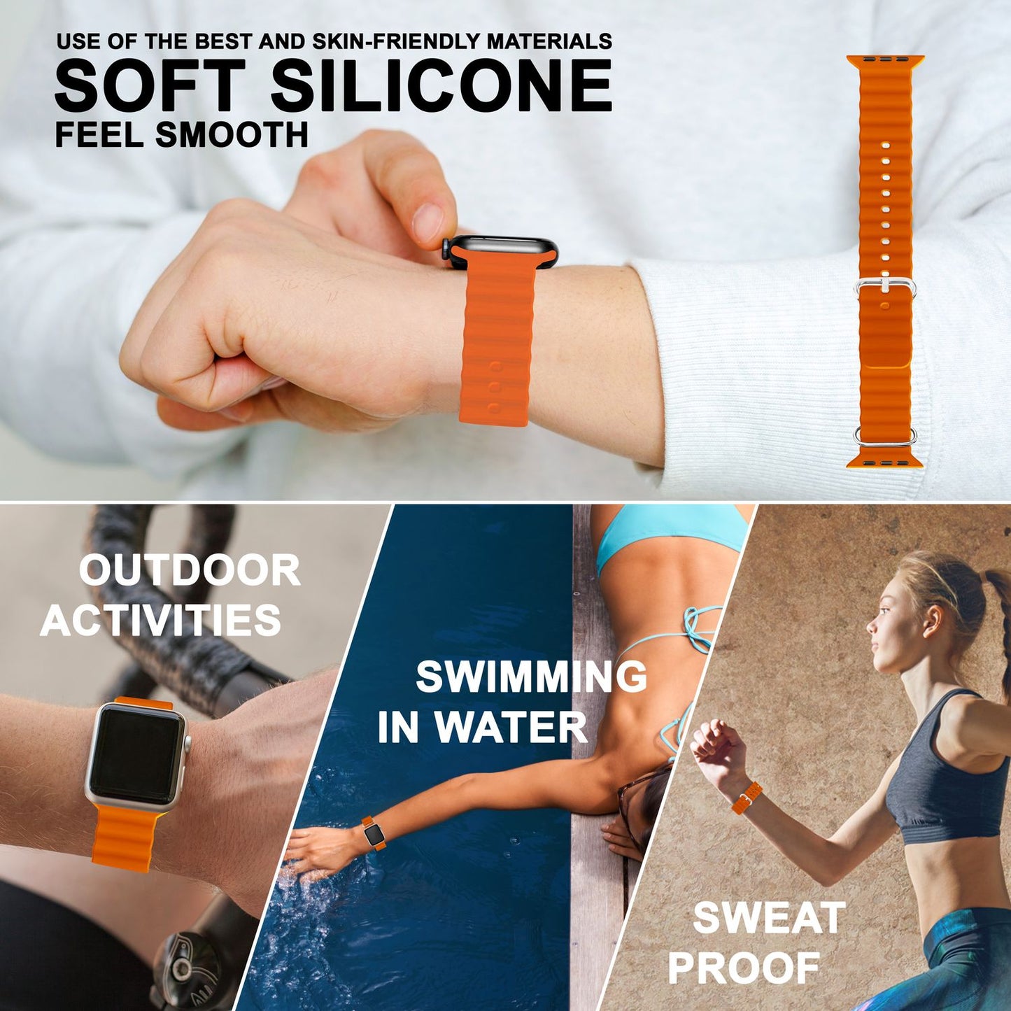 Ocean Band for Apple Watch Ultra/SE/8/7/6/5/4/3/2/1, 42 44 45 49mm