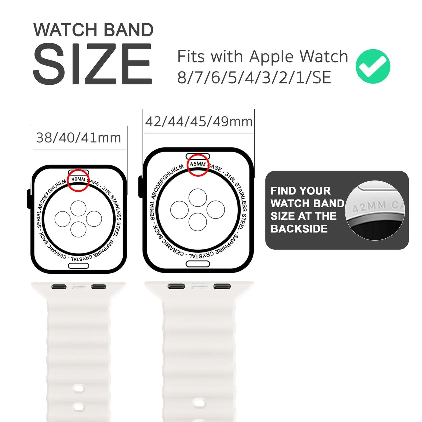 Ocean Band for Apple Watch Ultra/SE/8/7/6/5/4/3/2/1, 42 44 45 49mm