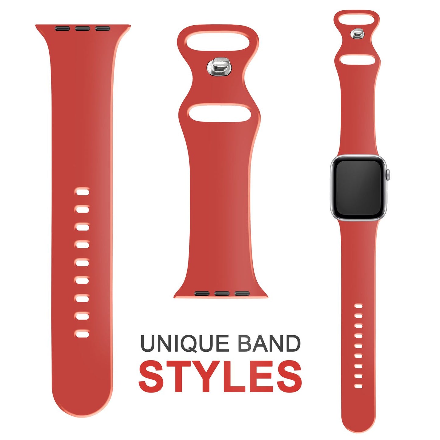 Silicone band for Apple Watch SE/8/7/6/5/4/3/2/1, 38mm 40mm 41mm