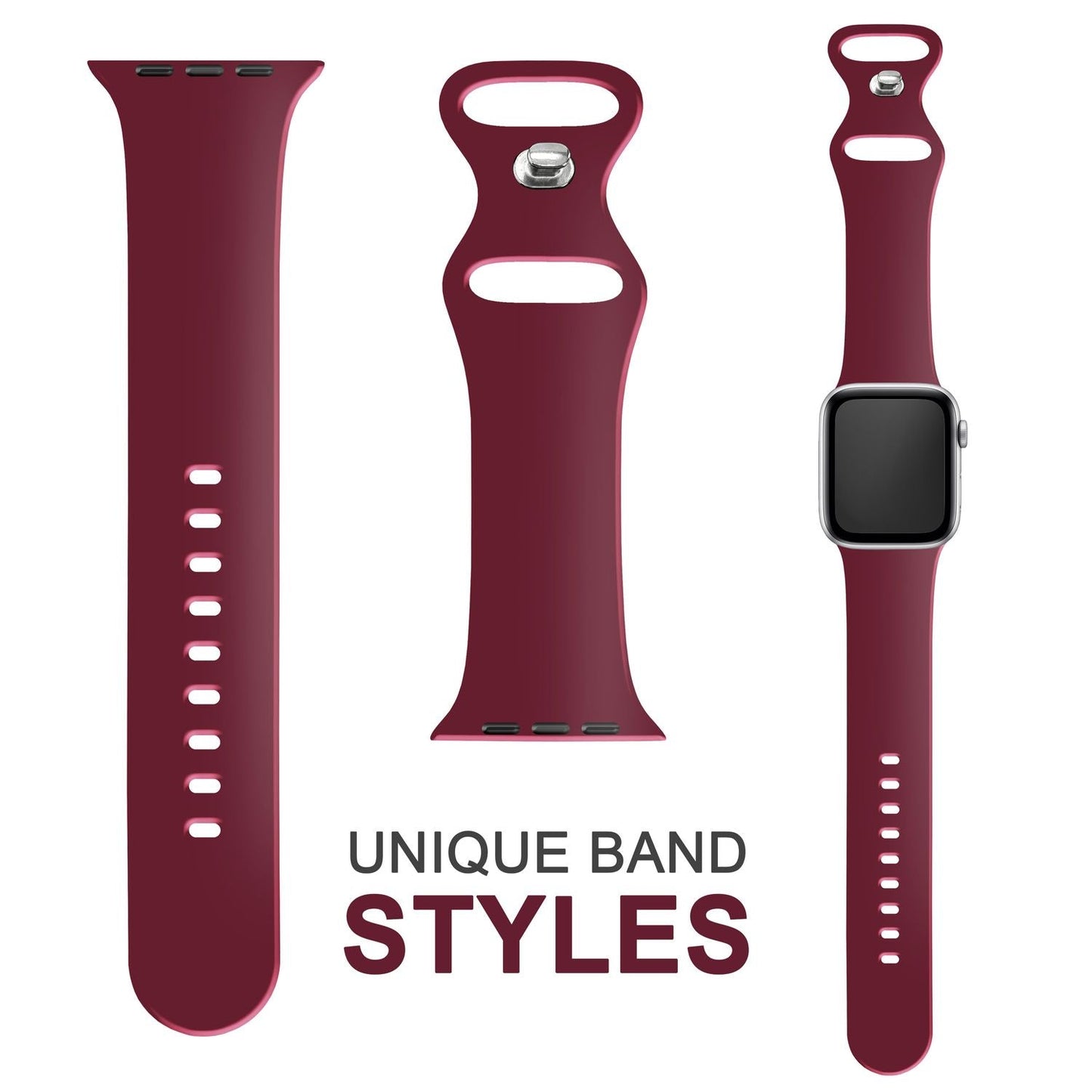 Silicone band for Apple Watch SE/8/7/6/5/4/3/2/1, 38mm 40mm 41mm