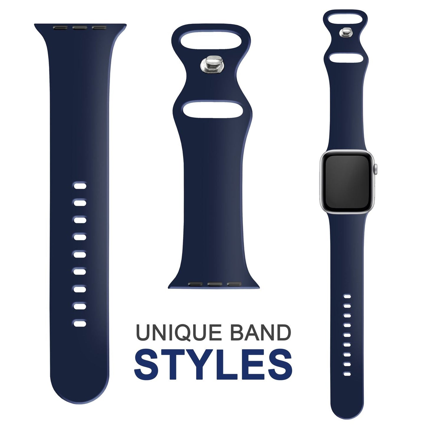 Silicone band for Apple Watch SE/8/7/6/5/4/3/2/1, 38mm 40mm 41mm