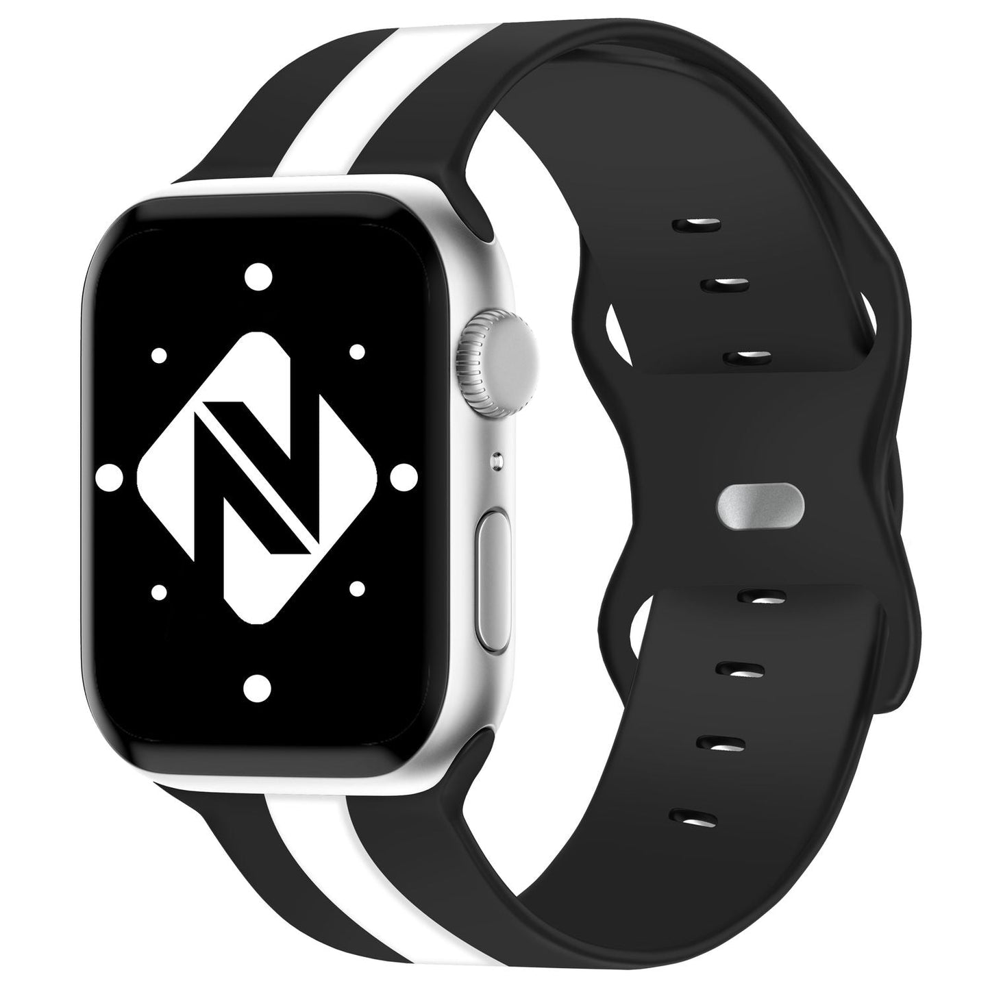 Röndótt sílikonól fyrir Apple Watch SE/8/7/6/5/4/3/2/1, 38mm 40mm 41mm