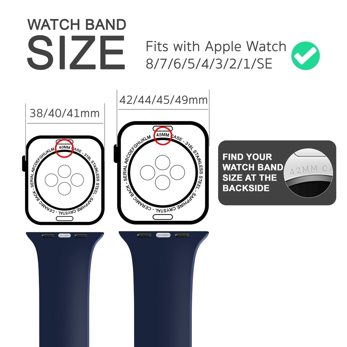 Röndótt sílikonól fyrir Apple Watch SE/8/7/6/5/4/3/2/1, 38mm 40mm 41mm
