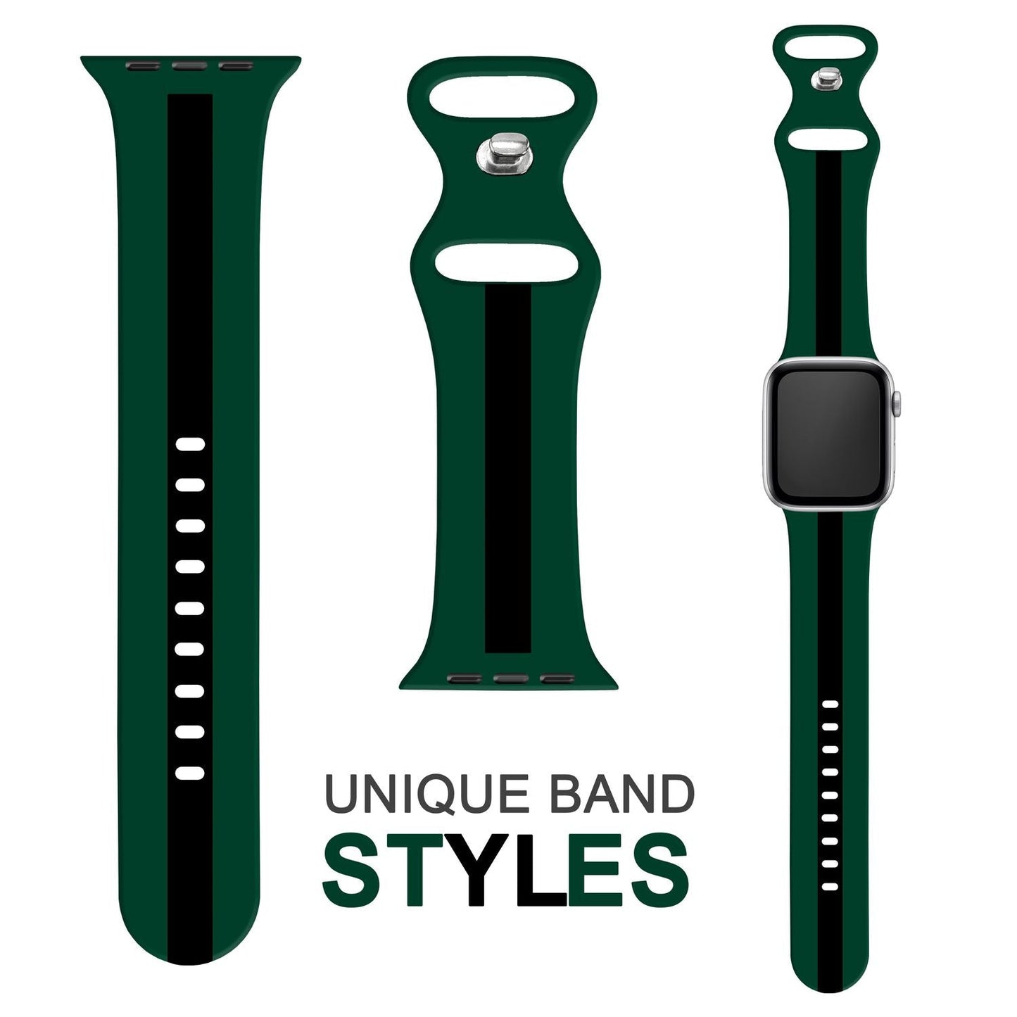 Röndótt sílikonól fyrir Apple Watch SE/8/7/6/5/4/3/2/1, 38mm 40mm 41mm