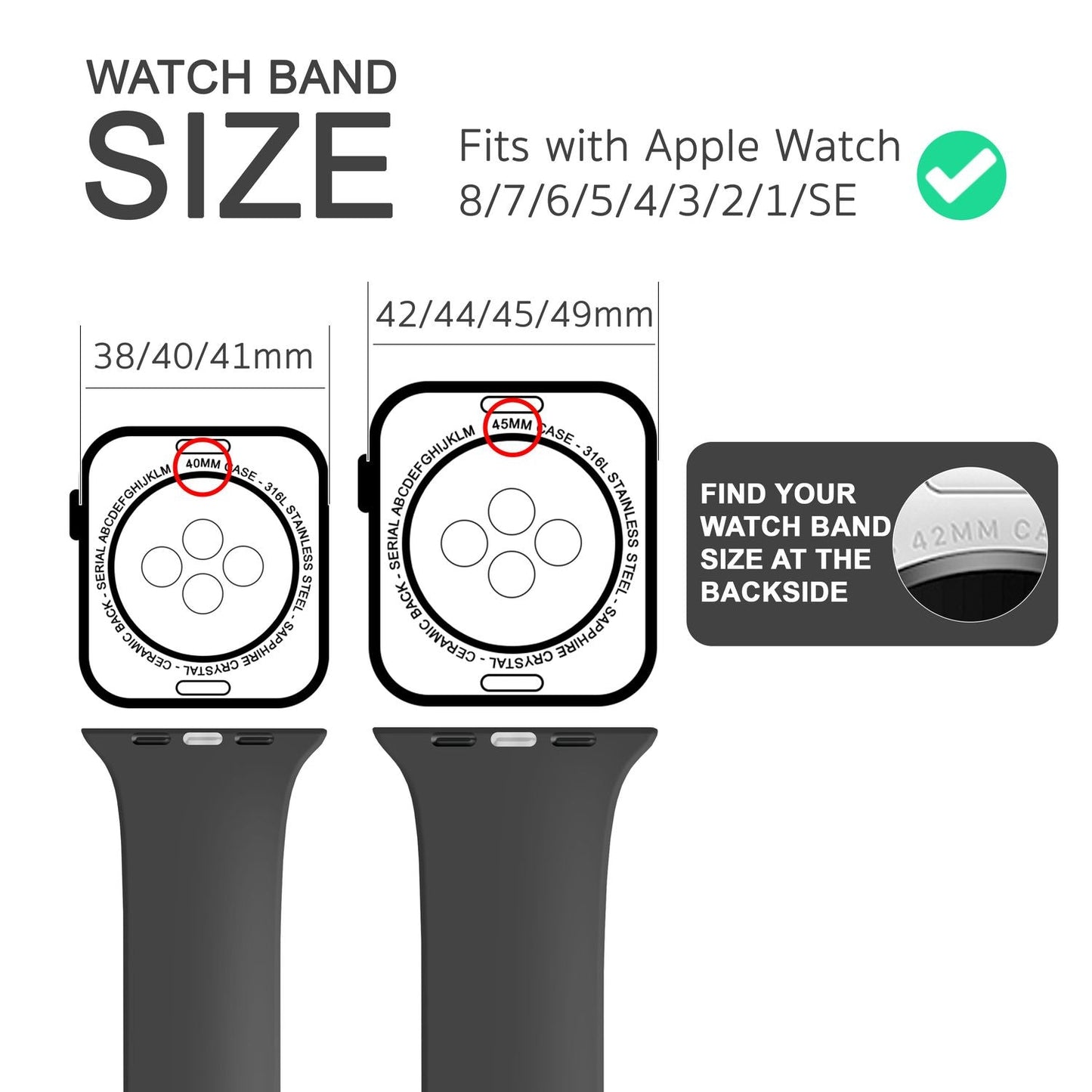 Röndótt sílikonól fyrir Apple Watch SE/8/7/6/5/4/3/2/1, 38mm 40mm 41mm