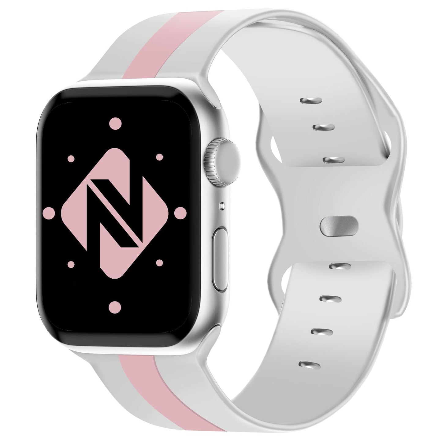 Röndótt sílikonól fyrir Apple Watch SE/8/7/6/5/4/3/2/1, 38mm 40mm 41mm
