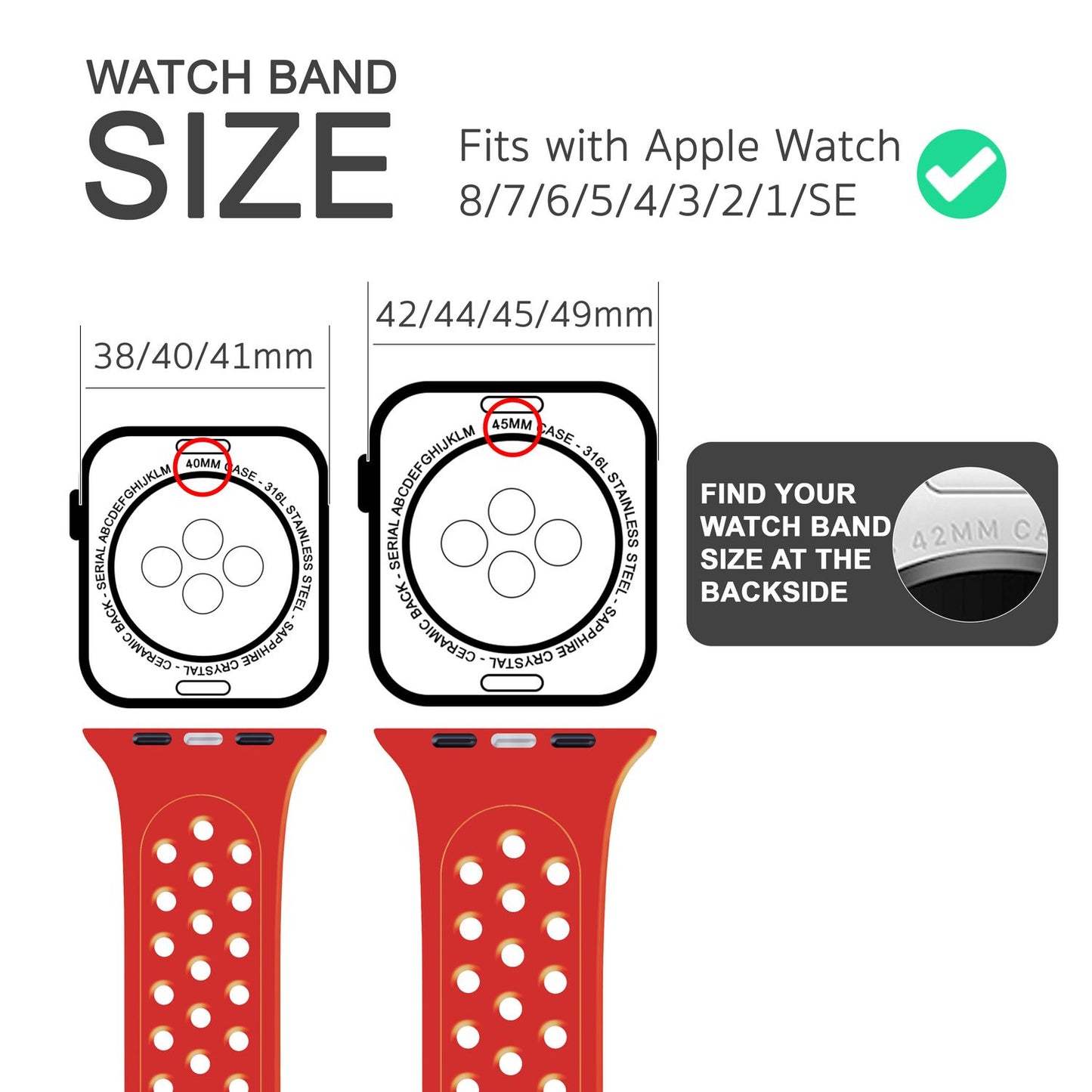 Perforated watch band for Apple Watch Ultra/SE/8/7/6/5/4/3/2/1, 42mm 44mm 45mm 49mm