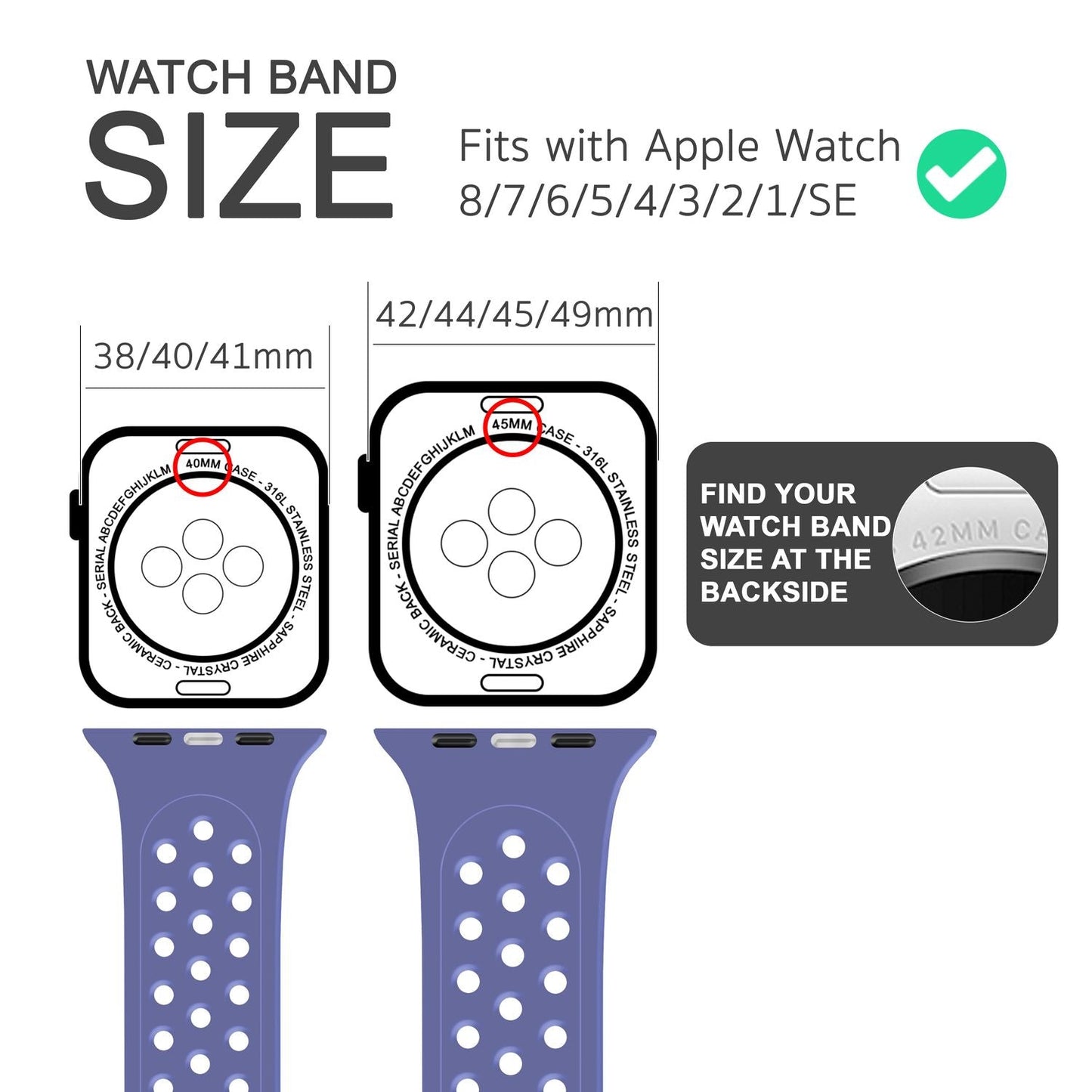 Perforated watch band for Apple Watch Ultra/SE/8/7/6/5/4/3/2/1, 42mm 44mm 45mm 49mm