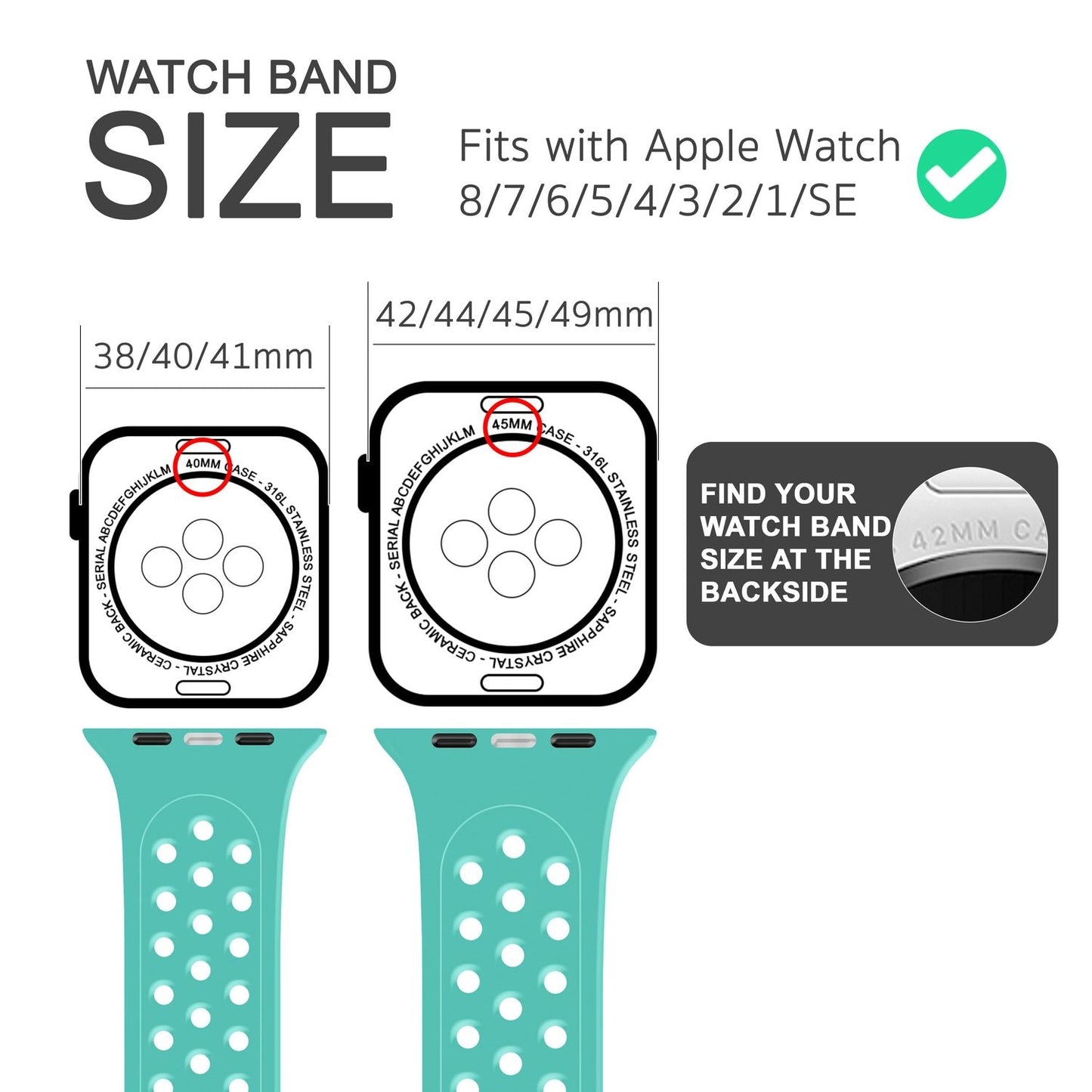 Perforated watch band for Apple Watch Ultra/SE/8/7/6/5/4/3/2/1, 42mm 44mm 45mm 49mm