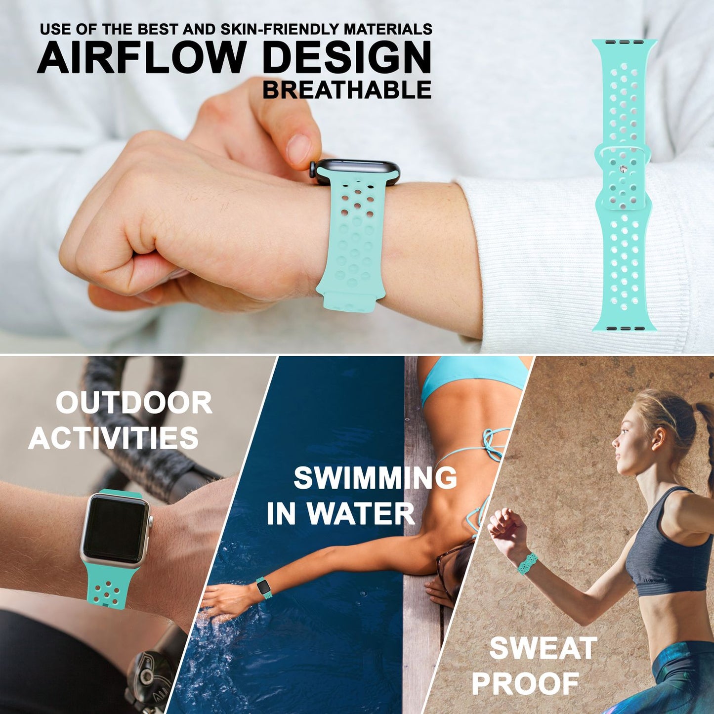 Perforated watch band for Apple Watch Ultra/SE/8/7/6/5/4/3/2/1, 42mm 44mm 45mm 49mm