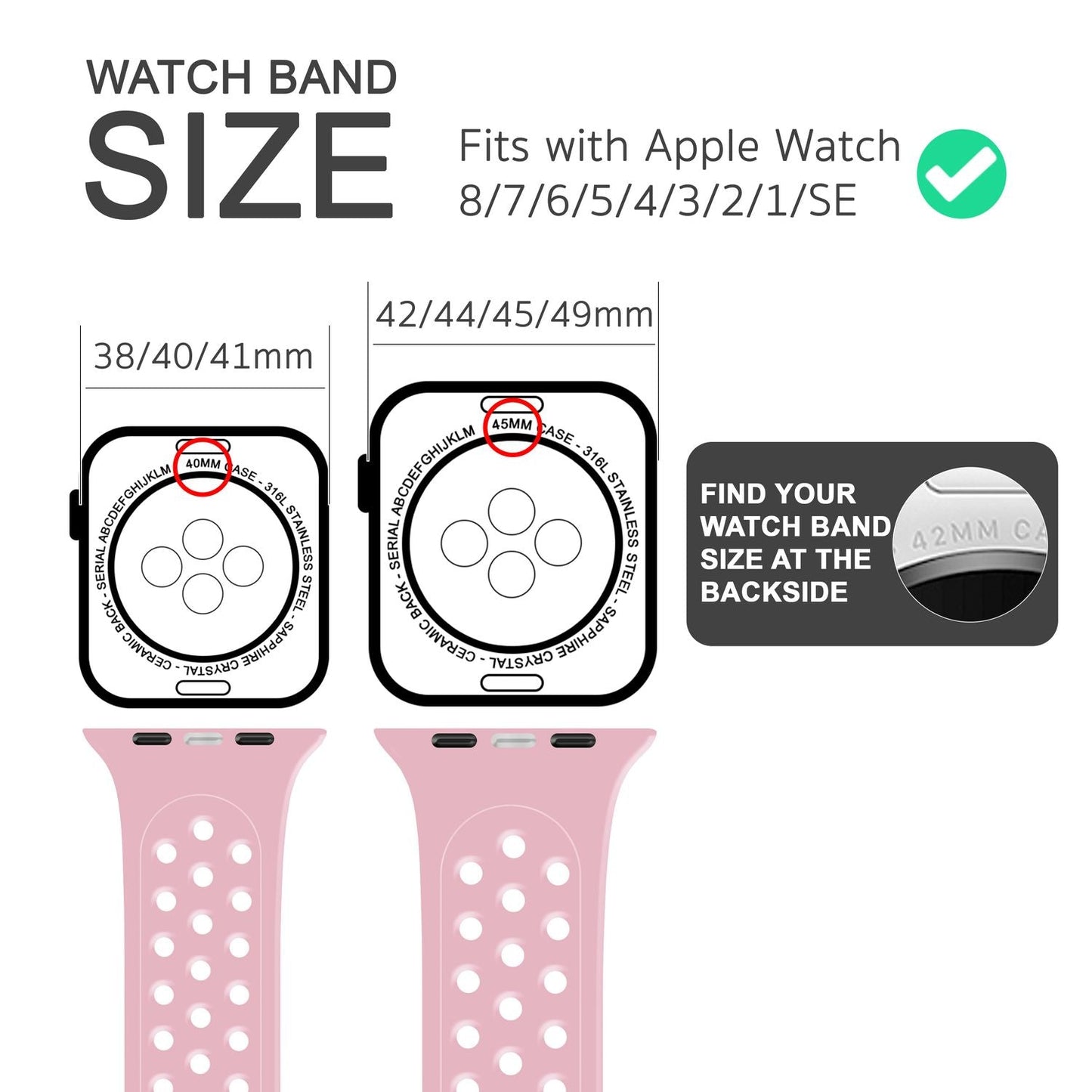 Perforated watch band for Apple Watch Ultra/SE/8/7/6/5/4/3/2/1, 42mm 44mm 45mm 49mm